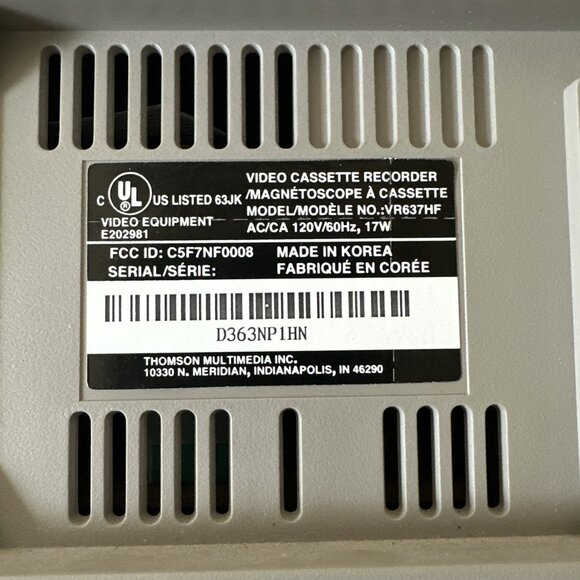 RCA VR546 VR637 VR637HF VCR 4-Head Mono VHS Tape Player AccuSearch No Remote - Picture 11 of 13